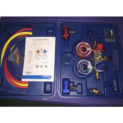 R1234YF Environmental Protection Manifold Gauge Set Aluminum Valve Body High quality aluminum alloy valve body&hand wheel