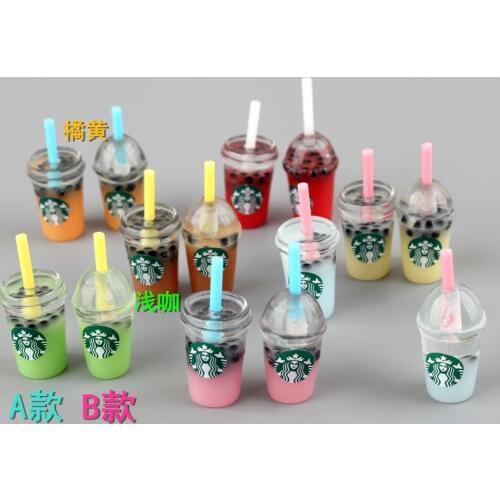 10pcs Miniature Dollhouse Food Mini Coffee Cup Drinks Pretend Play Kitchen Food for Blyth Barbies 1/6 Doll House Kitchen Toys
