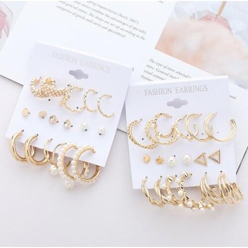 Fashion Earrings Set for Women Jewelry Piercing Brincos 2021 Trand Ear Cuff Woman Summer Ear Rings Statement Bijoux