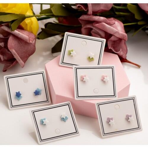 Cartoon Double Star Ceramic Earrings Fashion Gift Ear Studs Jewelry Wholesale For Women Girl #LY334
