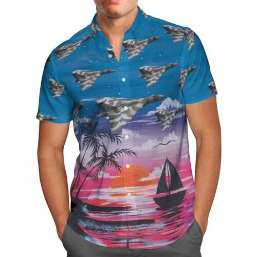 Cool Fighter 3D Beach Hawaiian 2021 Summer Men Shirt Short Sleeve Shirt Streetwear Oversized 5XL Camisa Social Chemise Homme-155
