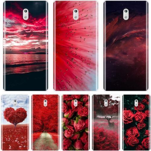 Soft Phone Case For Nokia 7 Plus X6 Silicone Red Heart Rose Flower Floral Beach Star Sky Deer Back Cover For Nokia 8 6 5 3 2 1