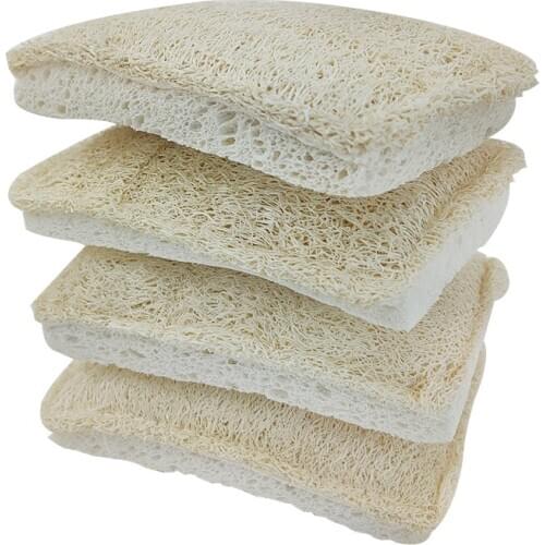 Natural Loofah Dishwashing Cloth Kitchen Decontamination Non-stick Oil Brush Pot Double-sided Cleaning Microfibre Sponge