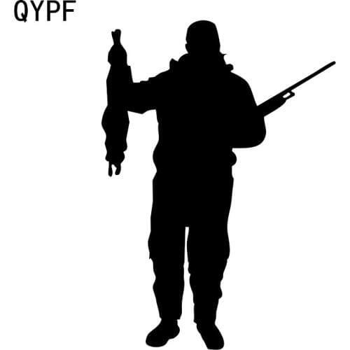 QYPF 9.9*13.9CM Coolest Hunter Hunting Graphic Decor Car Sticker Silhouette Accessories Vinyl Decals C16-1785