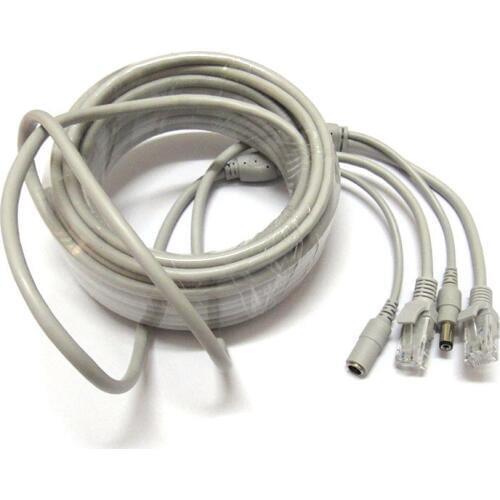 15M 50ft Ethernet Cable RJ45 + 12V DC Power CAT5/5e Extension CCTV Network Cable Lan Cable For IP Camera NVR System