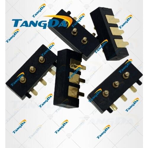 TANGDA pogo pin connector 12*6.4*4.8 mm Current pin Battery pin spacing 3mm (PH) 3p antenna 90 degrees right angle AG