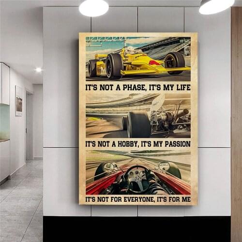 Nordic Poster Classic Racing Car F1 Racing Art Wall Art Picture Print Canvas Painting Print Modern Home Living Room Decoration