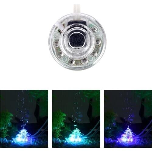 Aquarium Led Aeration Bubble Light Gas Stone Colorful Color Changing Light Fish Tank Light Oxygen Aeration Stone Diving Light