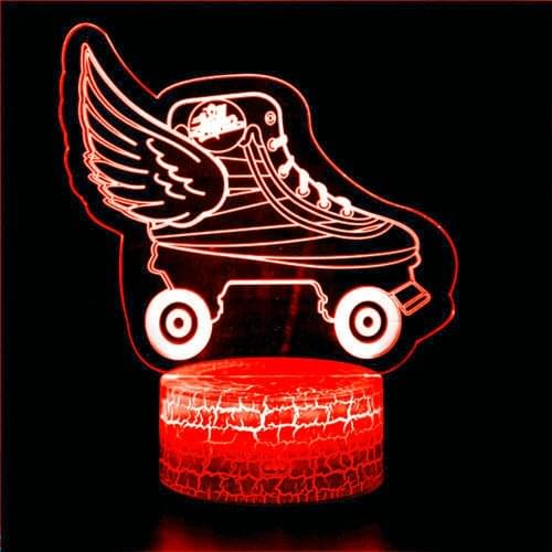 3d skates led light usb visual skating sports series creative luminous bedside lamp childrens sleep decoration gift night light