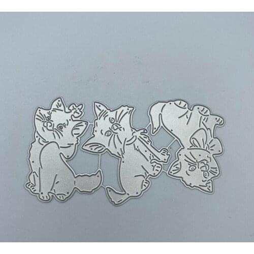Three cute kittens Metal cutting Dies For DIY Scrapbooking Photo Album Decorative Embossing Folder Stencil