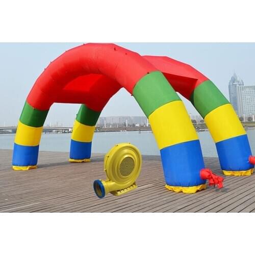 Twin Arches 26ft X 13ft Inflatable Rainbow Arch with Free 370W Blower Advertising Birthday Party Decoration Arch