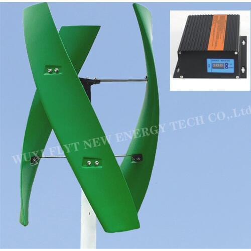 VAWT Vertical Axis Residential energy with MPPT Charger Controller 400W 600W 12v 24V 48V Spiral Wind Turbine Generator