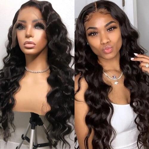 WIGIRL 28 30 Inch Loose Wave 360 Lace Frontal Human Hair Wigs 150 Density Brazilian Pre Plucked Hairline Hair Water Wave Wigs