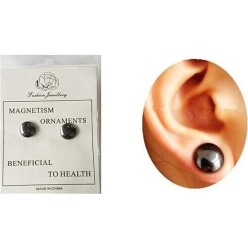Healthy Stimulating Acupoints Stud Earrings Jewelry Magnets Slimming Patch Lose Weight Magnetic Black Women Earrings