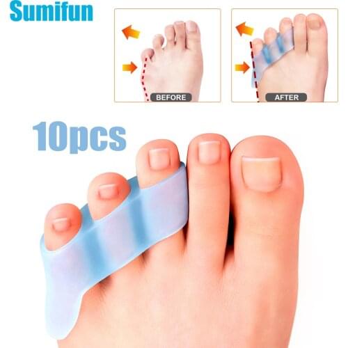 10pcs Three-hole Little Toe Separator Bunion Blister Pain Relief Thumb Overlapping Straightener Hallux Protector Foot Care Tool