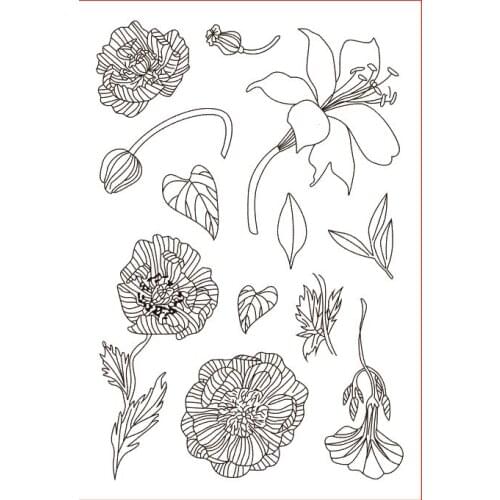 11x16 a lot of flowers Transparent Clear Silicone Stamp Seal for DIY scrapbooking photo album Decorative clear stamp