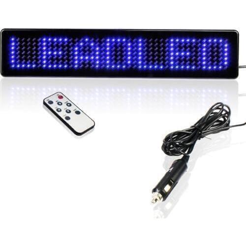 12v Remote Led Programmable Sign for Cars/motorcycle/bicycle/vehicle, Program English, Number, Punctuation, Symbol(Blue)