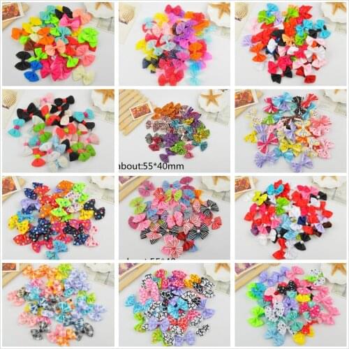 20pcs/lot DIY ribbon bow mix colors kawaii ribbon bow for hair clothing accessories about 55*40mm