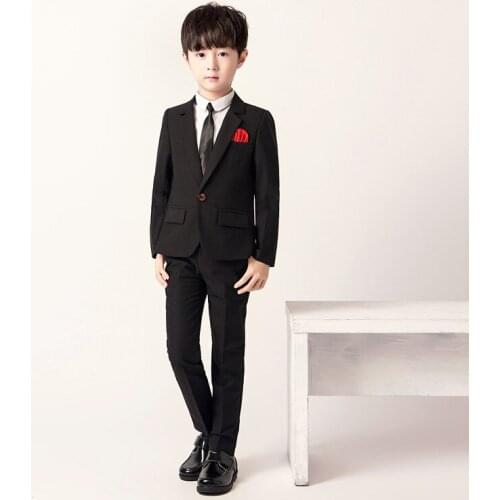 2018 Formal Kid Boy cotton suits Gentleman Clothes 3pcs: jacket+pants+shirt clothing formal big boy clothing Suit for wedding