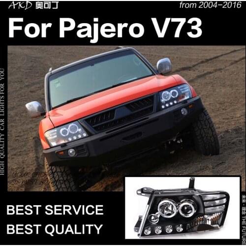 AKD Car Styling for Pajero V73 Headlights 2004-2016 Montero LED Headlight DRL Hid Option Head Lamp Angel Eye Beam Accessories