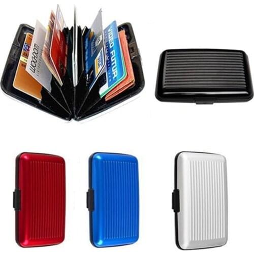 Aluminum Metal Bankcard Blocking Hard Case Men Women Wallet Credit Card Anti-RFID Scanning Protect Holder Card Holder Female