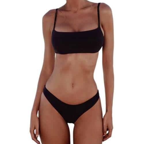 New Solid Sexy Bikini Set Size Bathing XL Swimsuit Sets Fashion Biquini Swimwear Plus Women Swimming Two-Piece Suit Female Suit