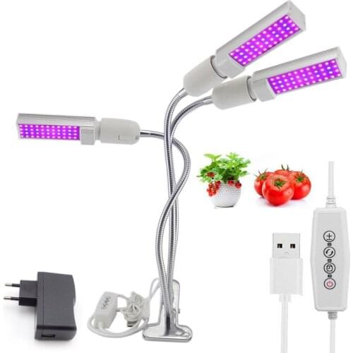3-HEAD LED grow Light indoor plants red blue phyto Lamps Growth flower Bulbs Holder Fitolampy Clip for cultivo grow tent box