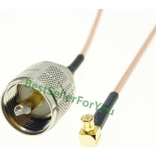 RG316 MCX MALE RIGHT ANGLE To PL259 UHF Male Connector Coax RF Pigtail Cable