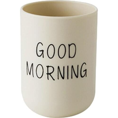 Washing Tooth Mug Bathroom Sets PP Material Water Cups Toothbrush Holder 1Pc 330ml Nordic Travel Good Morning Cup Eco-friendly