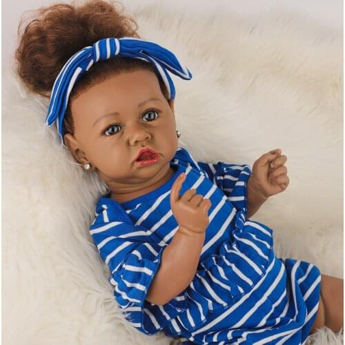 23" Handmade Soft Doll Silicone Reborn Baby Toddler Doll Lifelike Collectible Art Doll For Kids Gift Toys For Girls