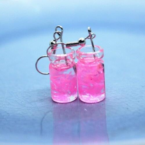 Fashion Creative Resin Glass Bottle Womens Earrings Funny Personality Snowflake Stars Jewelry Birthday Gifts For Girlfriends