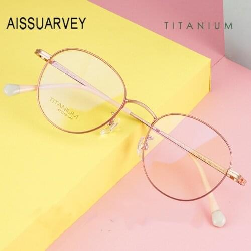 Fashion Round Designer Titanium Optical Eyeglasses Frames for Men Prescription Glasses Frame for Women Retro Vintage Light New