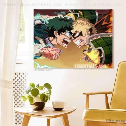 My Hero Academia Deku Vs Bakugo BNHA Canvas Wall Art Poster Home Decor Painting Bedroom Living Room Decoration Prints Pictures