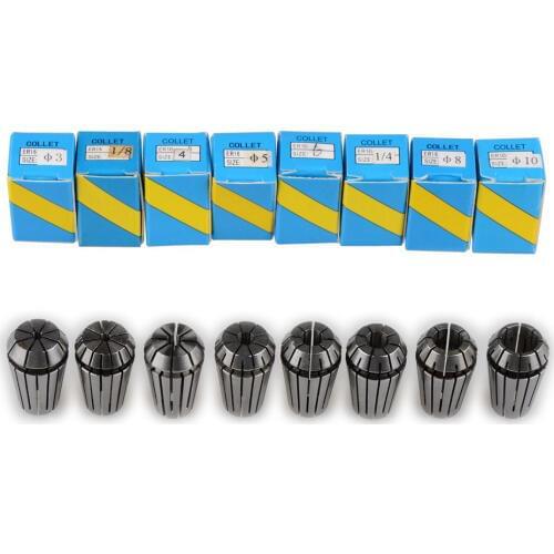 8Pcs/lot ER16 3-10mm Spring Collet Set For CNC Milling Machine Engraving Lathe Tool