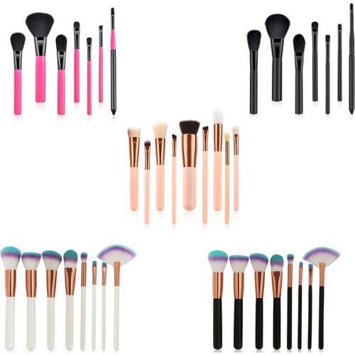 7/8/9pcs Wood Handle Makeup Brush Set Foundation Eyebrow Eyeliner Blush Powder Concealer Brushes Cosmetic Makeup Brushes Tool