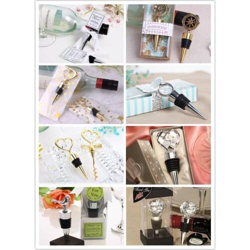 Wholesale 100units/lot wedding opener and stopper favors and gifts of zinc alloy heart beer opener