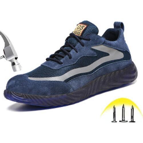 Mesh Breathable Safety Shoes Men Comfortable Soft Sole Summer Lightweight Non-slip Wear-resistant Safety Protective Work Shoes