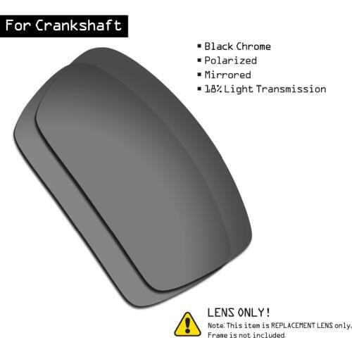 SmartVLT Polarized Sunglasses Replacement Lenses for Oakley Crankshaft - Black Chrome