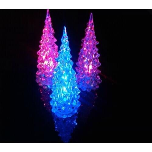 Glowing colorful crystal Christmas tree Creative little night lights Christmas gifts wedding bar stall toys wholesale