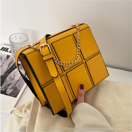 Fashion Underarm Small Female Bag 2021 Spring New Trend Stitching Simple Shoulder Messenger Crossbody Portable Small Square Bag