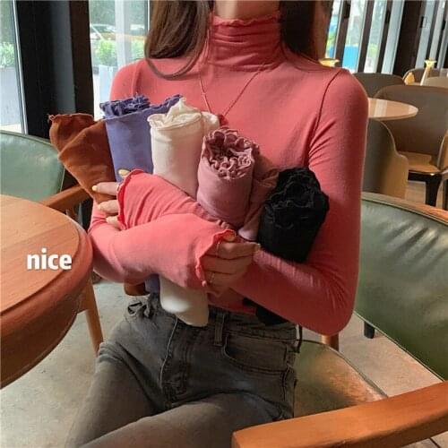 Woman Sweaters Pullover Womens Turtleneck FallWinter Slim Inner Wear Blouse Long-Sleeved Sweater Femme Chandails
