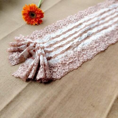 1meter/lot 22cm Wine Dark Pink Rubber Pink Good Quality Elastic Lace Fabric Sewing Underwear Bra Clothes Textile Material X264