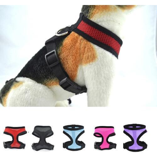 1Pcs Pet Dog Puppy Mesh Cloth Harness 5 Size Adjustable Soft Pet Accessories Harnesses For Small Medium Dogs Mesh Leash Harness