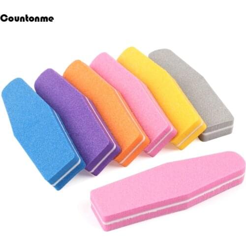 2/5/10Pcs Sponge Mini Nail File Blocks Colorful Diamond Buffer Double-Sided Sanding Buffer Strips Emery Polishing Manicure Tools