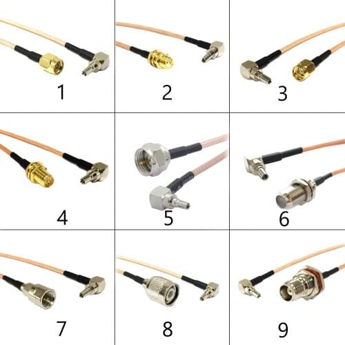3G USB Modem Cable CRC9 Right Angle Switch SMA/ FME/F /TNC Male Female Pigtail Adapter RG316 Wire Connector New Wholesale