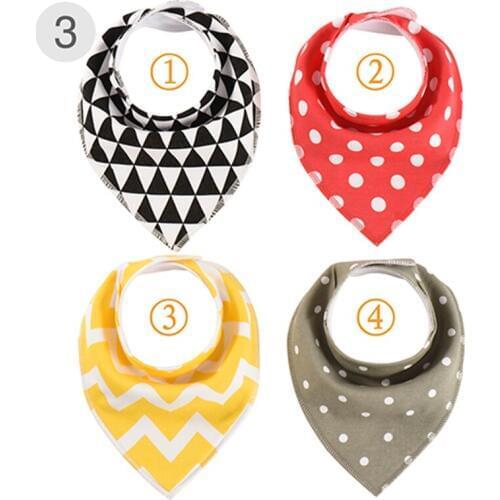 4Pcs/Lot Newborn Bibs For Baby Feedings Burp Cloth Toddler Infant Boy Girl Saliva Towels Scarf Cotton Baby Bandana Dropshipping