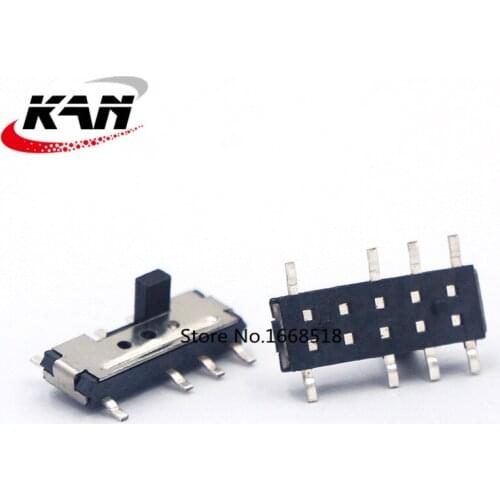 50PCS MST-23C02 MINI slide switch 2P3T SMT SMD 8 pin 3 position mini toggle switches micro slide switches with spot