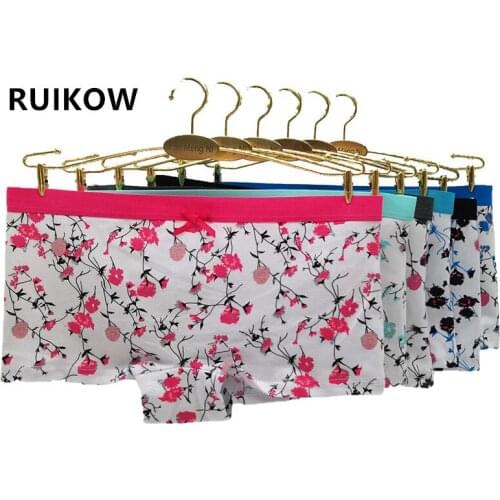 6Pcs/Lot New Style Women Boxer Briefs 95% Cotton Underwear Printing Comfortable Girl Boyshorts Safety Panties Slim Ladies Briefs