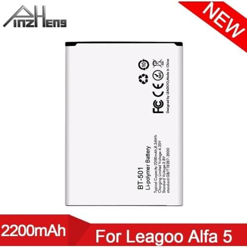 PINZHENG 2200mAh BT-501 Mobile Phone Battery For LEAGOO Alfa 5 BT-501 Real Capacity High Quality Replacement Bateria