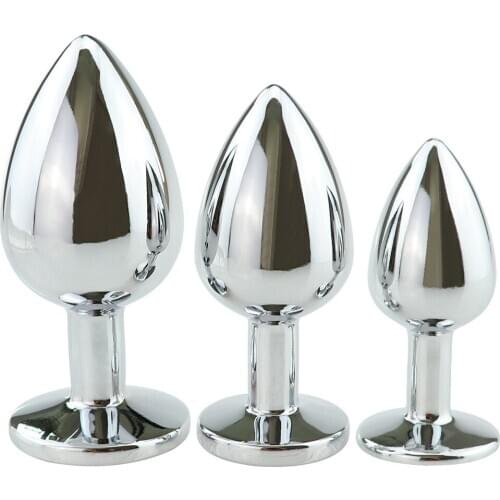 Anal plug sex toys stainless steel smooth steel butt plug tail crystal jewelry sex toys Female/male anal dildo adult S0062
